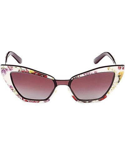 Dolce & Gabbana 54mm Floral Cat Eye Sunglasses - Purple