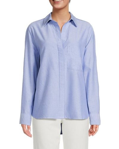 French Connection Chambray Button Down Shirt - Blue