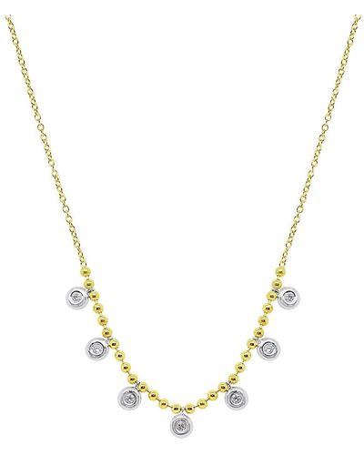 Meira T 14k Two Tone Gold & 0.17 Tcw Diamond Ball Chain Necklace/18" - Metallic