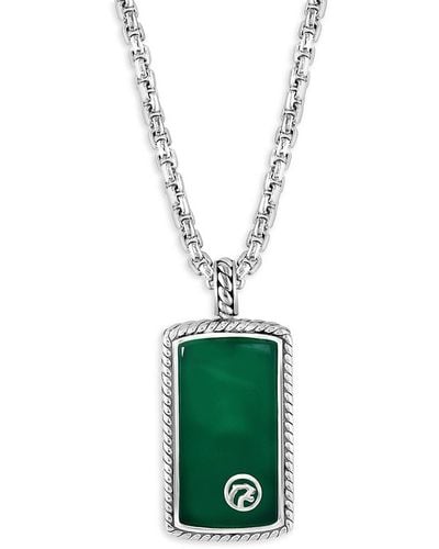 Effy Sterling Silver & Chalcedony Pendant Necklace - Green