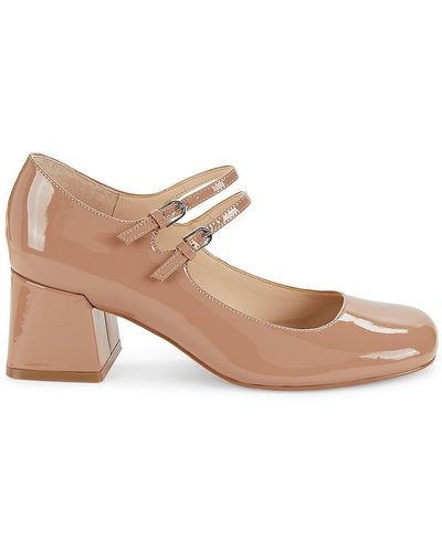 Marc Fisher Nillie Double Strap Patent Leather Court Shoes - Pink