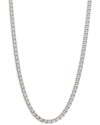 Sterling Forever Interlocking Curb Chain Necklace - White