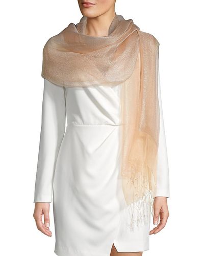 Saachi Fringe Silk Scarf - White