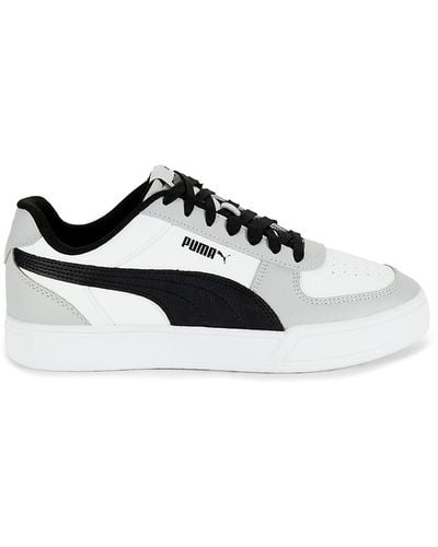 PUMA Carter Perforated Leather Low Top Trainers - Black
