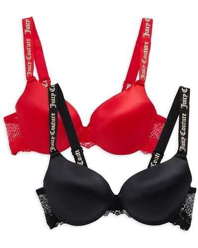 Juicy Couture Velvet Triangle Bra With Branded Elastic in Black