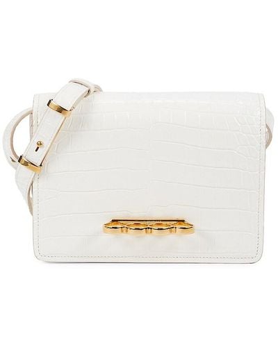 Alexander McQueen Knuckle Embossed Leather Crossbody Bag - White