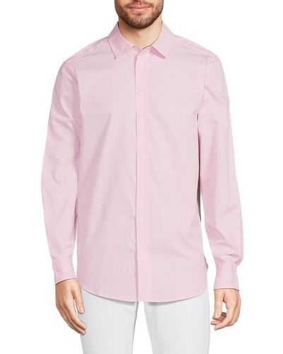 Saks Fifth Avenue 'Striped Long Sleeve Shirt - Pink