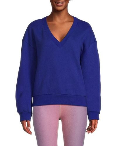 Beyond Yoga Solid Dropped Shoulder Sweater - Blue