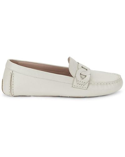 Cole Haan Evelyn Leather Driving Loafers - White