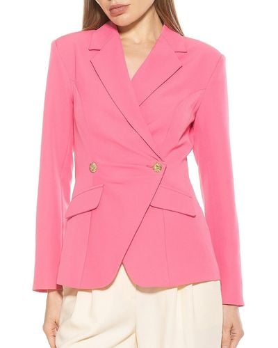 Alexia Admor Tansy Draped Double Breasted Blazer - Pink