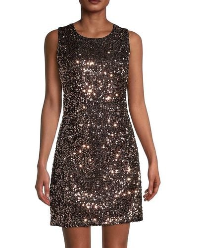 MILLY Vivi Sequin-embellished Mini-dress - Brown