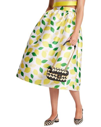 Kate Spade Lemon Print Midi Skirt - Yellow