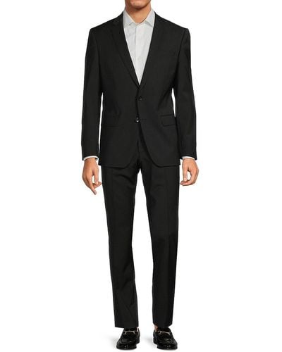 BOSS Slim Fit Virgin Wool Suit - Black