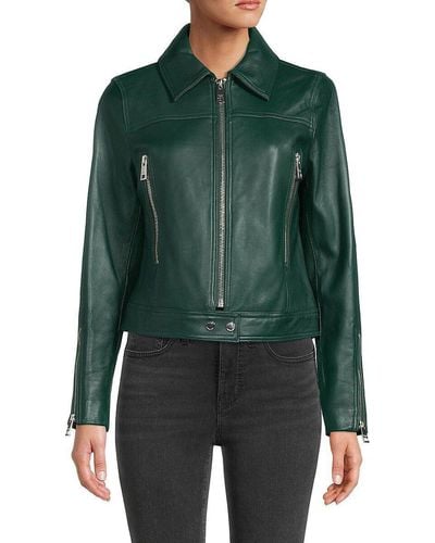 Michael michael kors missy hotsell asymmetrical zip leather moto jacket