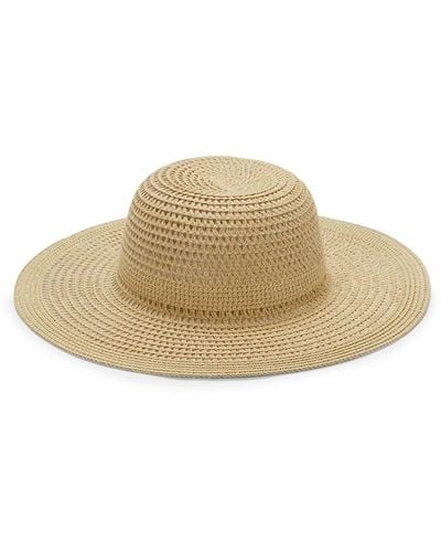Calvin Klein Textured Straw Sun Hat - Natural