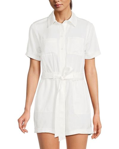 Saks Fifth Avenue Point Collar Belted Romper - White