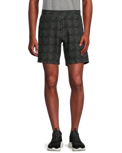 FLEECE FACTORY Textured Flat Front Shorts - Black