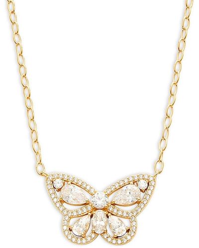 Adriana Orsini Spring Fling 18k Goldplated Sterling Silver & Cubic Zirconia Butterfly Necklace - Metallic