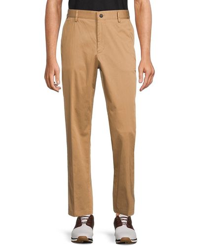 HUGO - Performance-stretch cotton trousers with drawcord waist