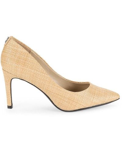 Karl Lagerfeld Glora Textured Point Toe Court Shoes - Natural