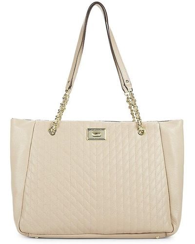 Karl Lagerfeld Leather Chain Tote - Natural