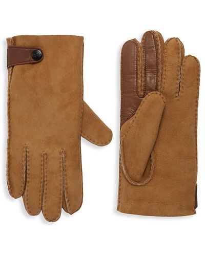 UGG Sheepskin Shearling Leather Gloves - Brown