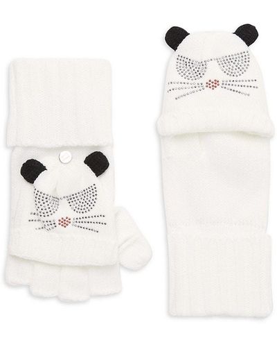 Karl Lagerfeld Embellished Mittens - Red