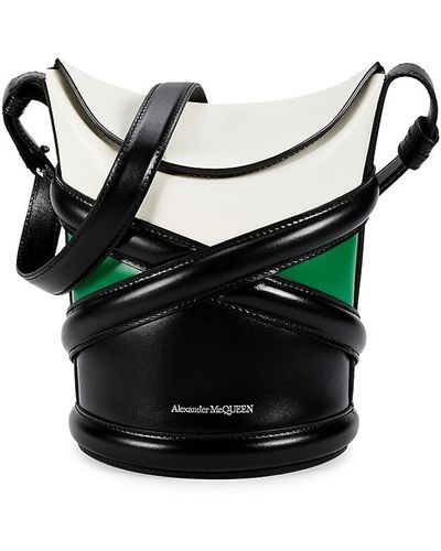 Alexander McQueen Curve Colorblock Leather Crossbody Bag - Black