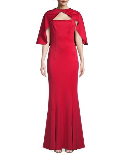 Black Halo Crisanta Caplet Gown - Red