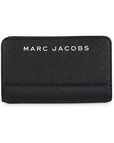 Marc Jacobs Compact Colorblock Leather Bi-Fold Wallet - Black