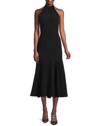 MILLY Penelope Highneck Midi Dress - Black