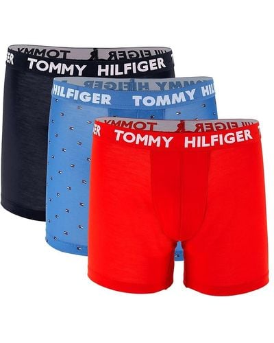 Tommy Hilfiger 3-pack Logo Waist Boxer Briefs in Blue for Men