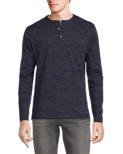 Robert Barakett Laslow Heathered Henley - Blue