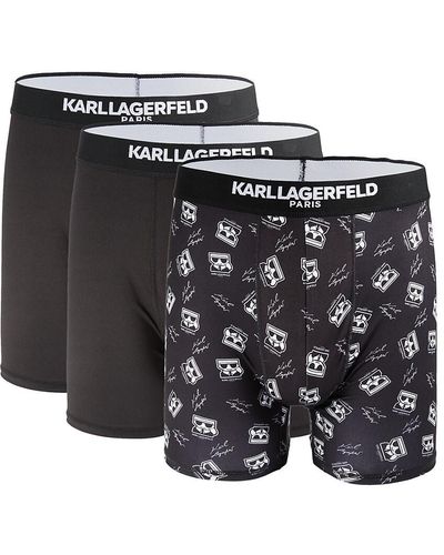 Karl Lagerfeld 3-pack Logo Boxer Briefs - Black