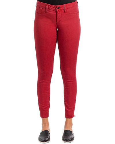 Articles of Society Sarah Mid Rise Skinny Jeans - Red