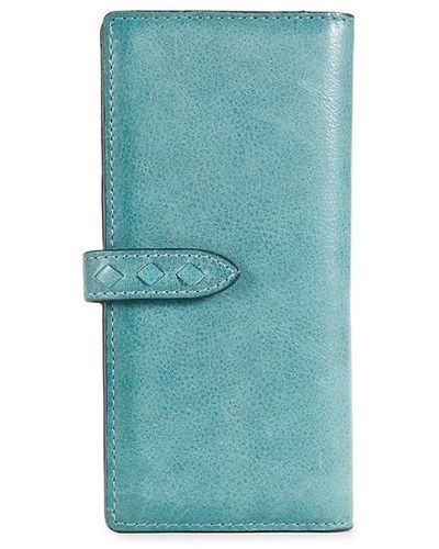 Frye Reed Leather Long Wallet - Blue