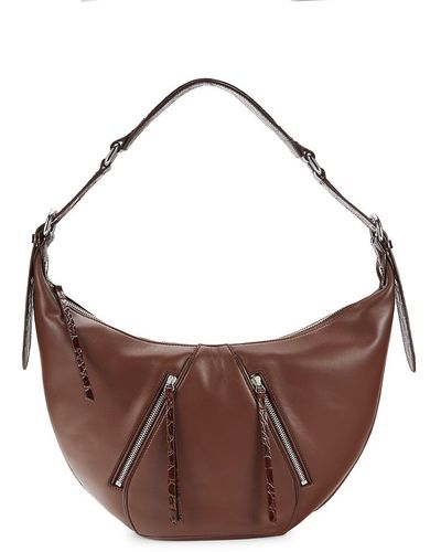 BY FAR Story Leather Hobo Bag - Brown