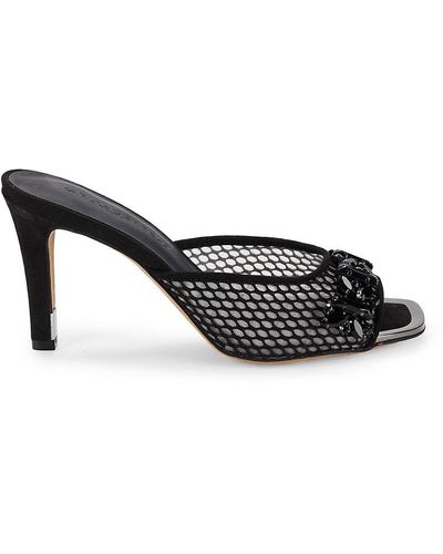Karl Lagerfeld Belita Embellished Mesh Sandals - Black