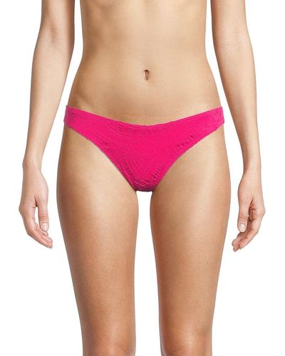 Lace Eyelet Bandeau Bikini Top In Pink - MILLY in Pink