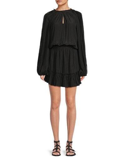 Ramy Brook Martha Cutout Tiered Mini Dress - Black