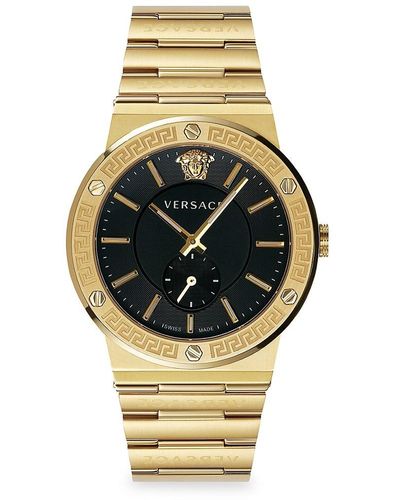 Versace Greca Logo 41mm Stainless Steel Bracelet Watch - Metallic