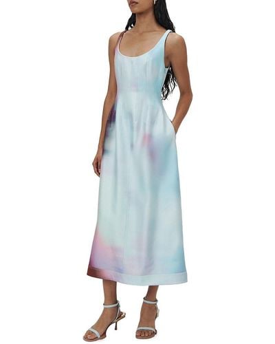 Jonathan Simkhai Coralie Sateen Midi Dress - Blue