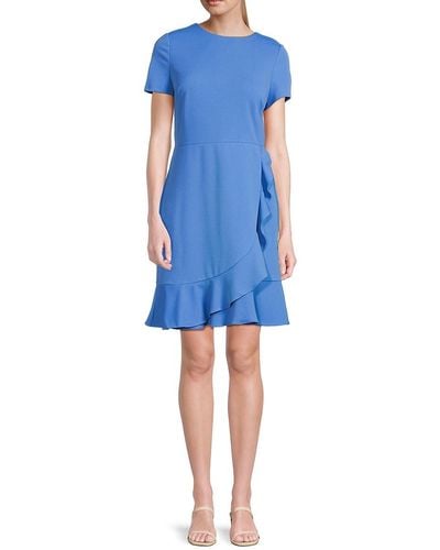 Karl Lagerfeld Ruffle Mini Dress - Blue