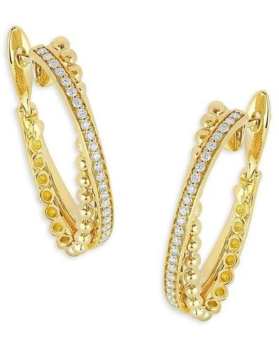 Hueb Bubbles 18k Yellow Gold & 0.43 Tcw Diamond Hoop Earring - Metallic