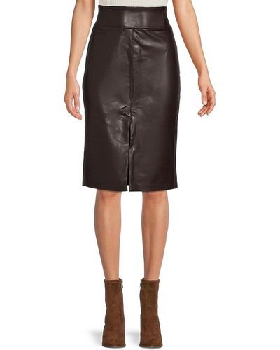 Laundry by Shelli Segal Faux Leather Pencil Skirt - Black
