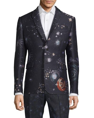 Valentino Galaxy Suit Jacket - Blue