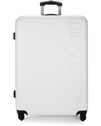 Calvin Klein Logo 27-inch Spinner Suitcase - White