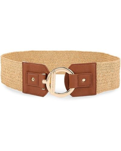 Vince Camuto Woven Pattern Stretch Belt - Brown