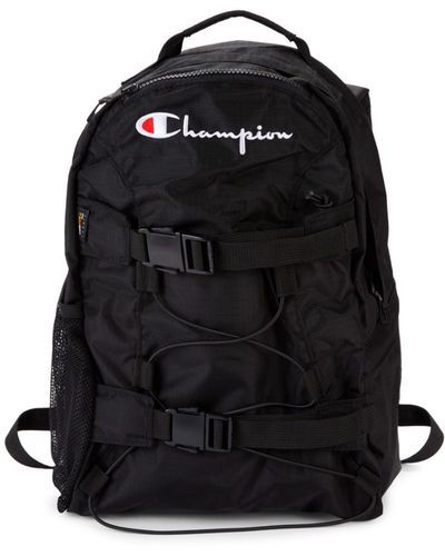 Champion Logo Mesh-trim Backpack - Black