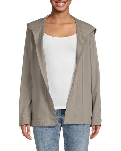 James Perse French Terry Open Front Cardigan - Gray